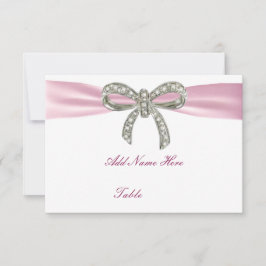 Rosa Diamant Bow Hochzeitstisch-Platzkarte Einladung