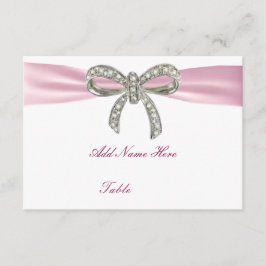 Rosa Diamant Bow Hochzeitstisch-Platzkarte Einladung