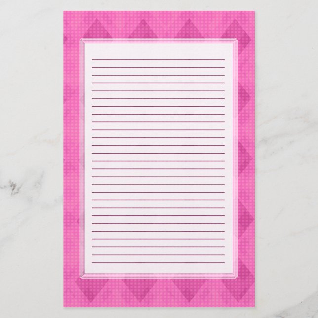 Rosa Diamant gezeichnetes Briefpapier (Vorderseite)