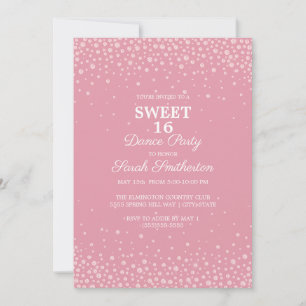Rosa Diamant Glitter Sweet 16 Tanzparty Einladung