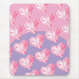 Rosa Diamant-Herz-Muster – Süß und Stylisch Mousepad