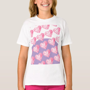 Rosa Diamant-Herz-Muster – Süß und Stylisch T-Shirt