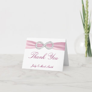 Rosa Diamant Unendlichkeit Hochzeit Danke Karte