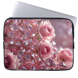 Rosa Diamanten und Petalen Laptopschutzhülle