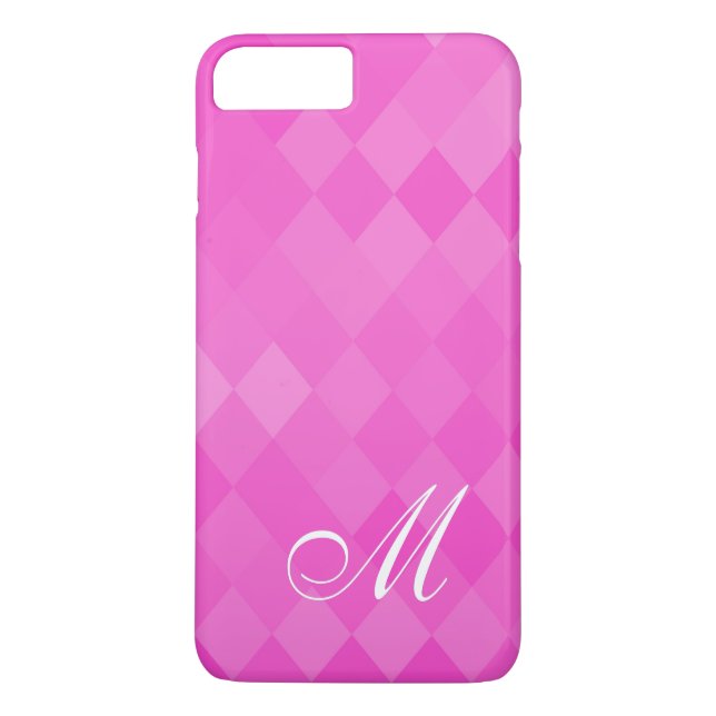 rosa Diamantmuster und Monogramm Case-Mate iPhone Hülle (Rückseite)