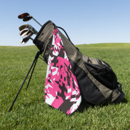 Rosa digitale abstrakte Karos Golfhandtuch