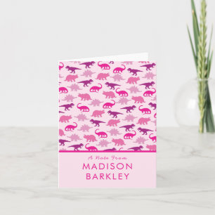 Rosa Dinosaur Süße Kinder Dino Schreibwaren Karten
