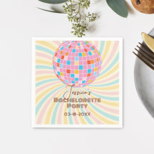 Rosa Disco Ball Retro Groovy Junggeselinnen-Abschi
