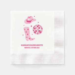 Rosa Disco-Cowgirl-Junggesellinnenabschied-Papiern Serviette