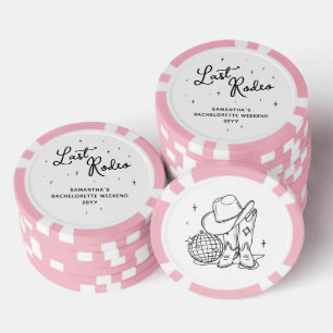 Rosa Disco-Cowgirl Letztes Rodeo-Junggesellinnen-A Pokerchips