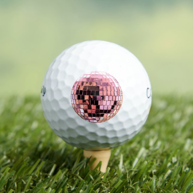 Rosa Disco-Kugel Golfball (Insitu T-Shirt)