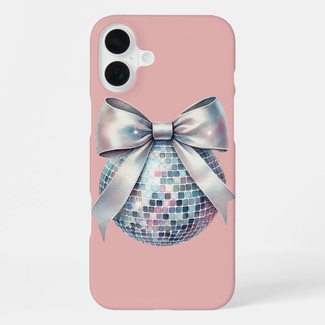 Rosa Disco-Kugel  iPhone 16 Plus Hülle (Rückseite)