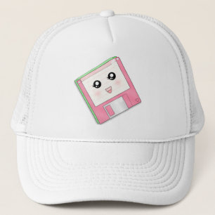 Rosa Diskette Truckerkappe