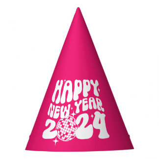 Rosa Disko Neues Jahr Partyhütchen