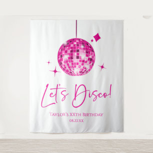 Rosa Diskothek Ball Let's Disco Geburtstagsparty Wandteppich