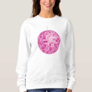 Rosa Diskothek, Spiegelball, Retro, 70er, 80er, Sweatshirt