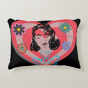 Rosa Distress Retro Bleibe an der Zuneigung der Zu Dekokissen