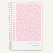 Rosa Ditsy Blumen Vertikales Paletten Notizbuch