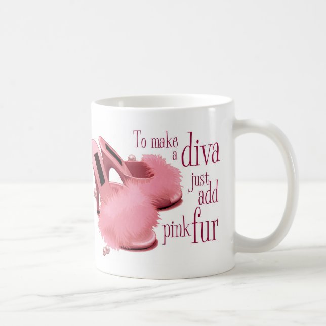 Rosa Divapelzpantoffel Kaffeetasse (Rechts)