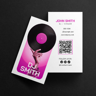 Rosa DJ Signer Disc Jockey Musik Produzent Vinyl Visitenkarte