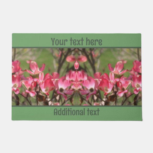 Rosa Dogwood Blume Blossom Malerei Personalisiert Fußmatte (Vorderseite)