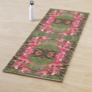 Rosa Dogwood-Blume Blüten Malerei Abstrakt Yogamatte