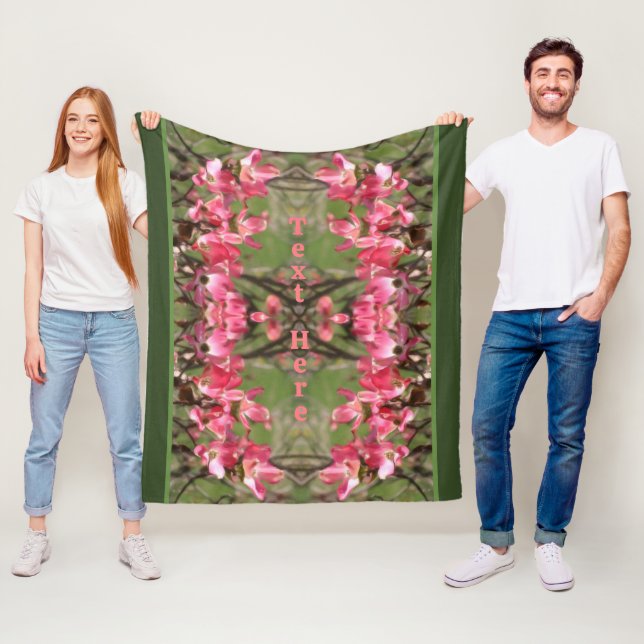 Rosa Dogwood-Blume Blüten Malerei Personalisiert Fleecedecke (Beispiel)