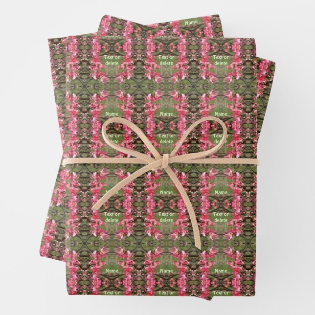Rosa Dogwood-Blume Blüten Malerei Personalisiert Geschenkpapier Set (Beispiel)