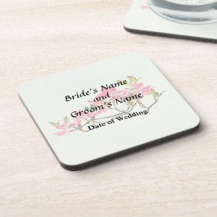 Rosa Dogwood-Hochzeitsprodukte Getränkeuntersetzer