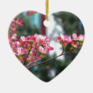 Rosa Dogwood Keramikornament