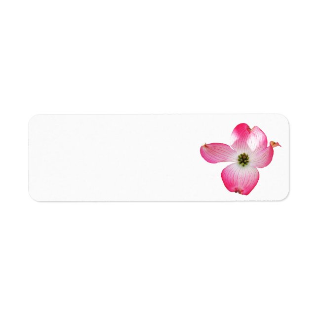 Rosa Dogwood-Rücksendeadressen-Aufkleber (Vorne)