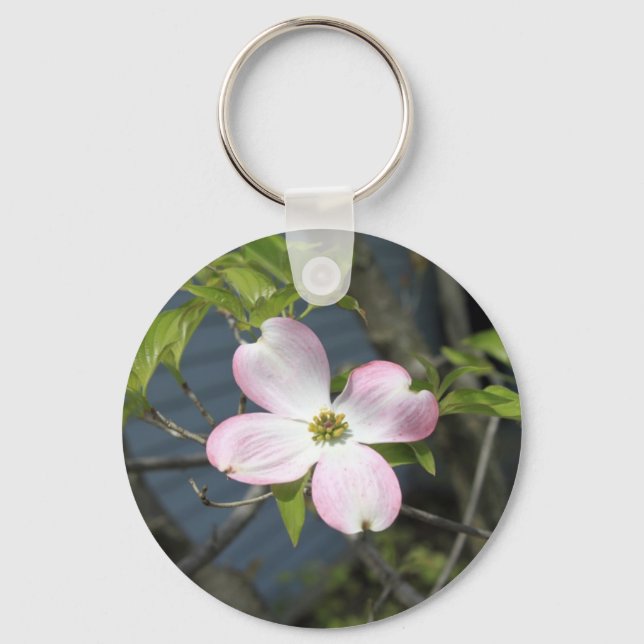 Rosa Dogwood Schlüsselanhänger (Vorderseite)