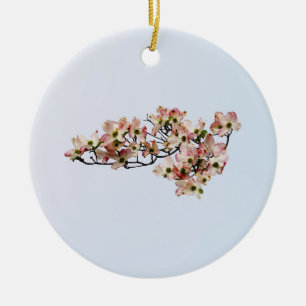 Rosa-Dogwood-Zweigstelle Keramik Ornament