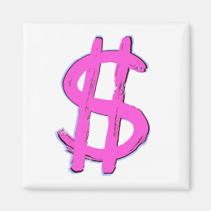 Rosa Dollarzeichen Magnet