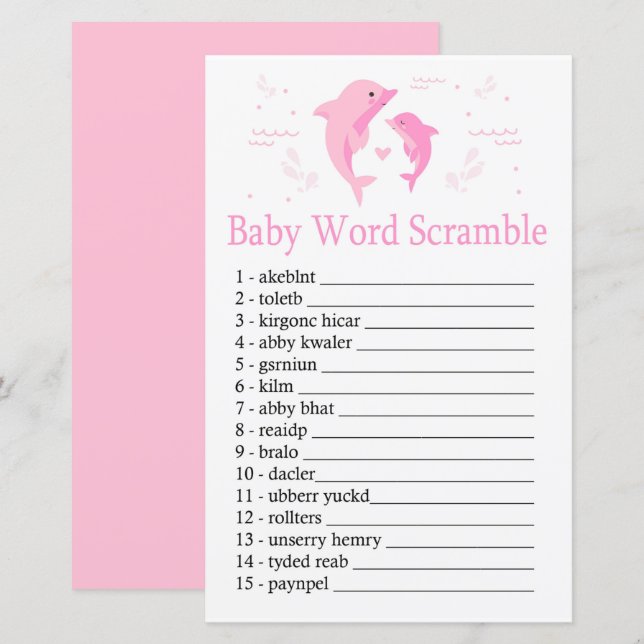 Rosa Dolphin Baby Wortspiel (Vorne/Hinten)