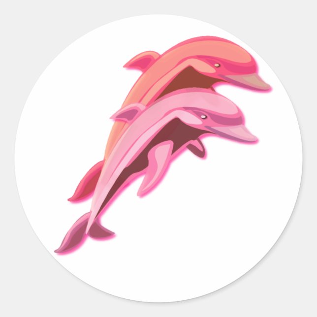 Rosa Dolphin Design Sticker (Vorderseite)