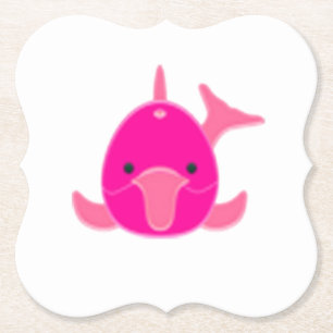 Rosa Dolphin Paper Untersetzer