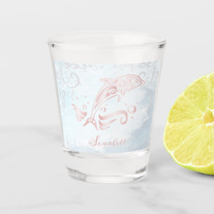 Rosa Dolphin Personalisiert-Shotglas Schnapsglas