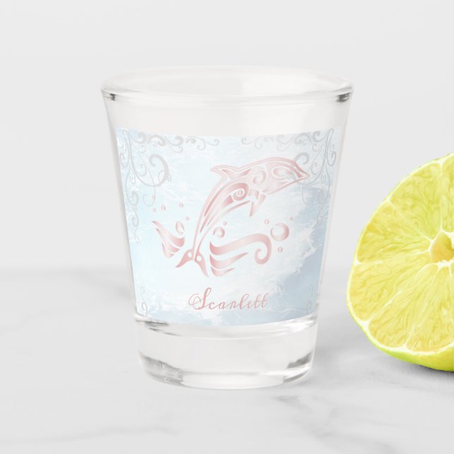 Rosa Dolphin Personalisiert-Shotglas Schnapsglas (Vorderseite)