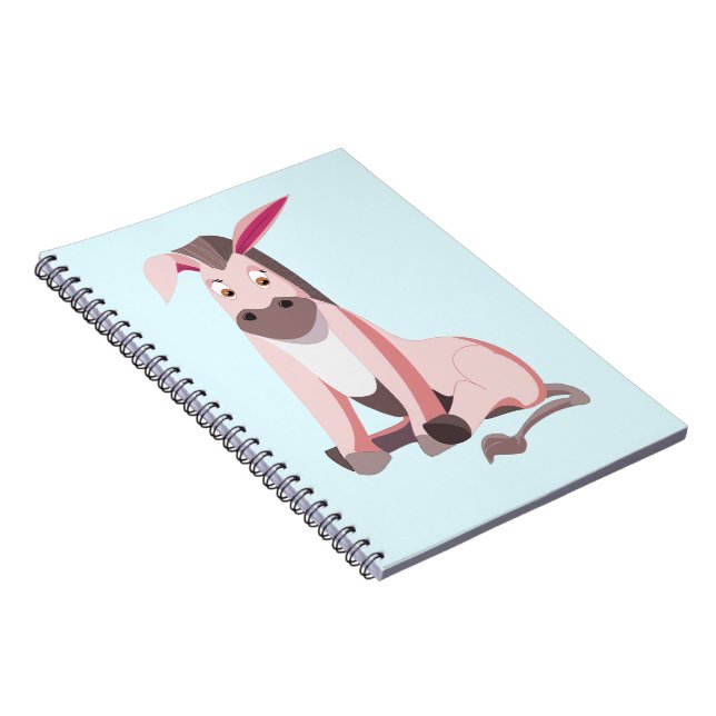 Rosa Donkey-Notebook - Ihre Farben - Text Notizblock (Rechte Seite)