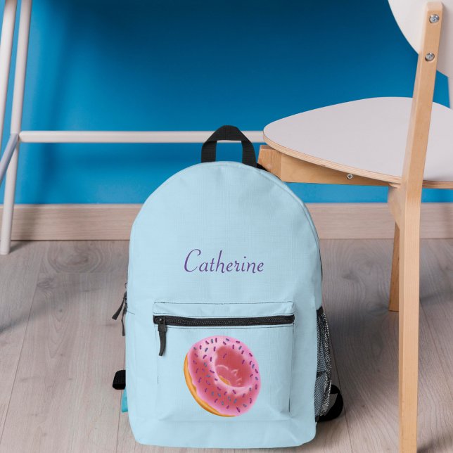 Rosa Donut blau Bedruckter Rucksack (Von Creator hochgeladen)