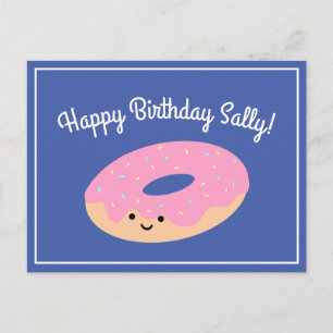 Rosa Donut Geburtstag Postkarte