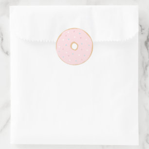 Rosa Donut Geburtstagsparty Klassischer Rundsticke Runder Aufkleber