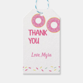 Rosa Donut-Geschenkmarke Geschenkanhänger