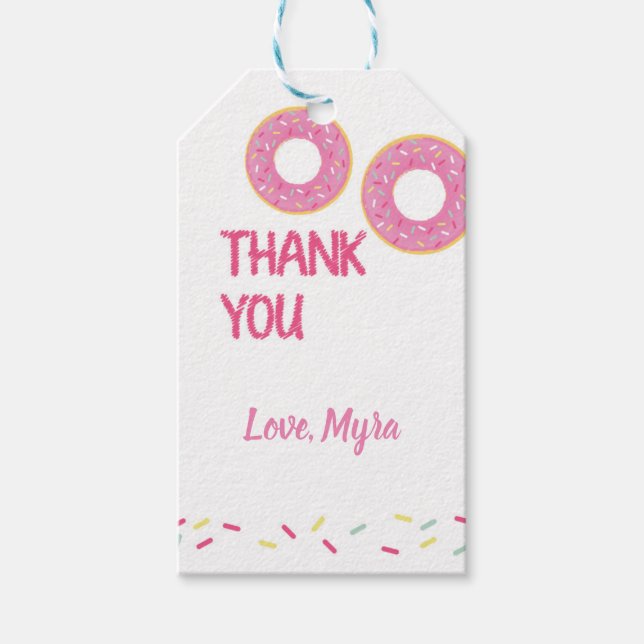 Rosa Donut-Geschenkmarke Geschenkanhänger (Vorderseite)