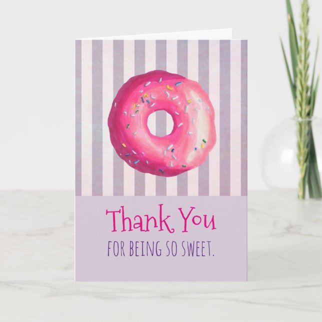 Rosa Donut mit Sprinklen Danke (Vorderseite)
