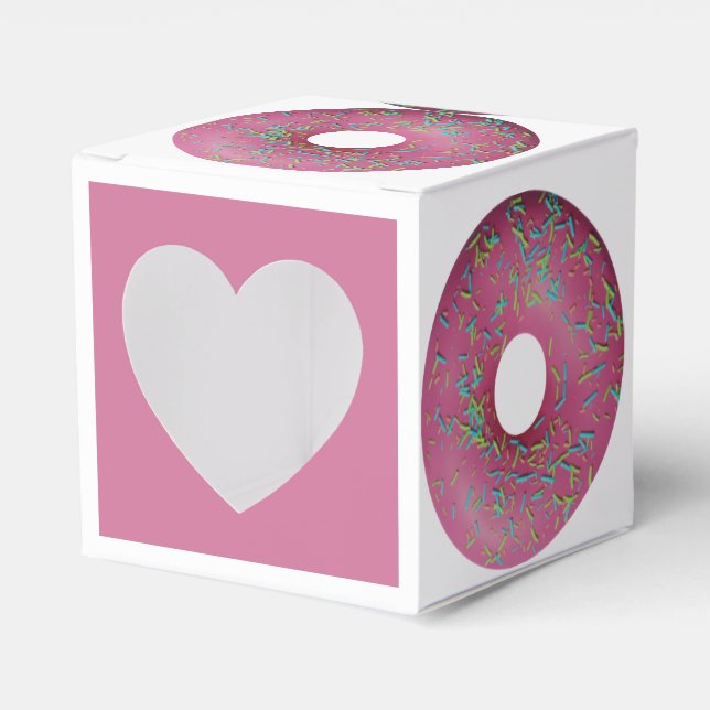 Rosa Donut mit Sprinklerkiste Geschenkschachtel (Vorderseite)