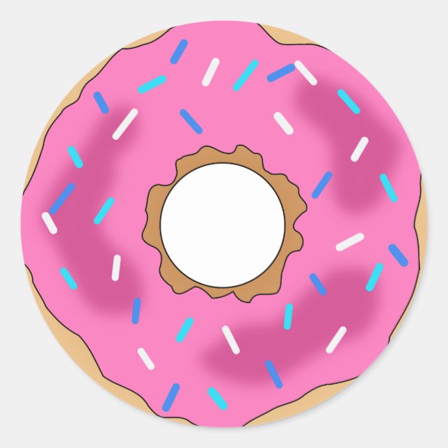 Rosa Donut mit Sprinklerklemmen Runder Aufkleber (Vorderseite)