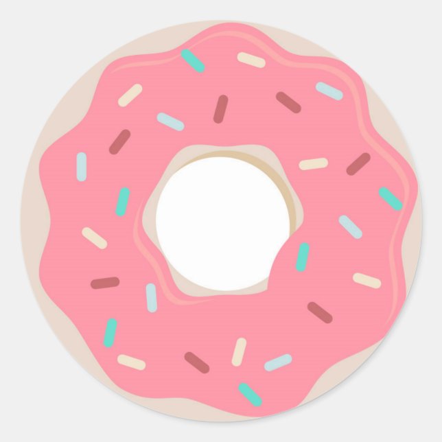 Rosa Donut Sticker (Vorderseite)