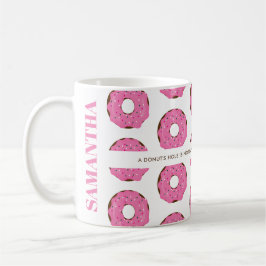 Rosa Donut-Tasse mit Namen und Zitat Kaffeetasse